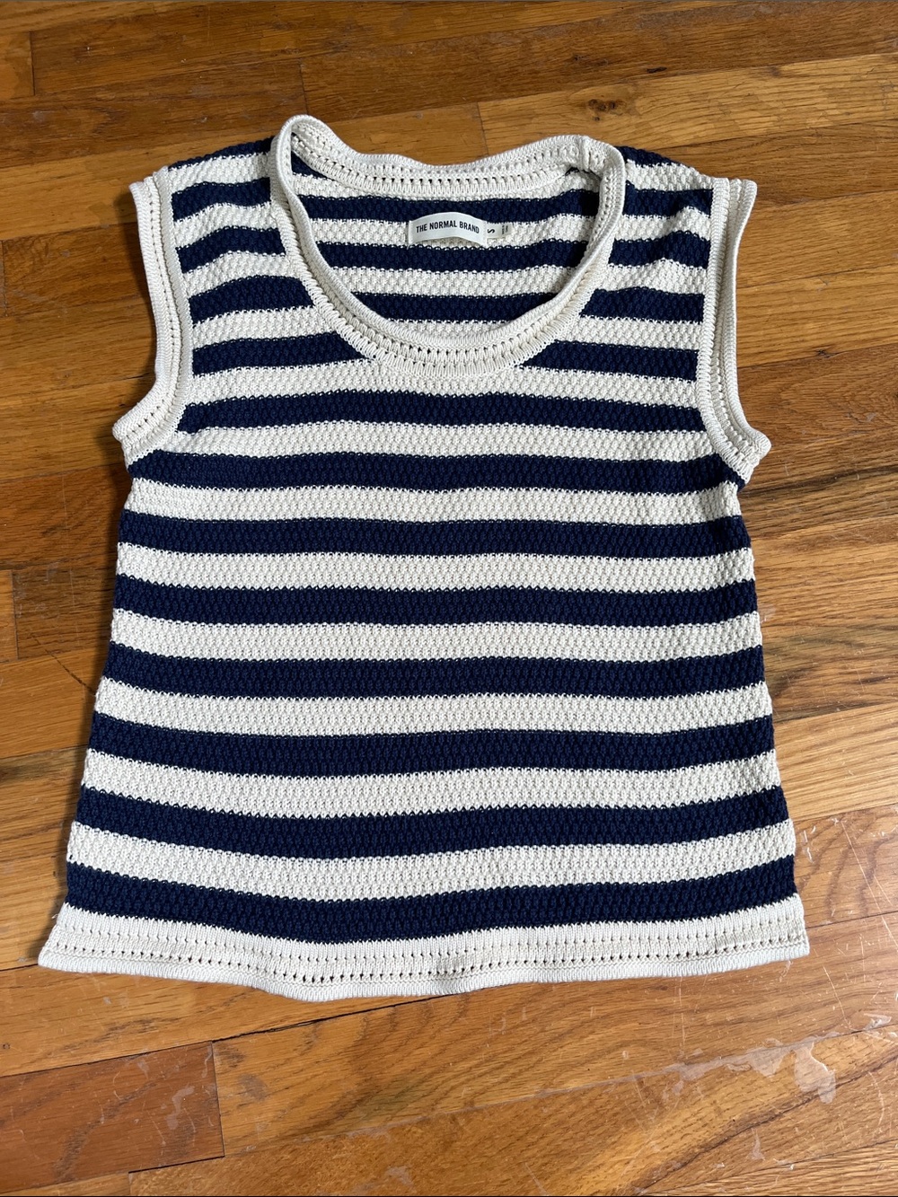 The Normal Brand Navy & White Striped Knit Tank Top